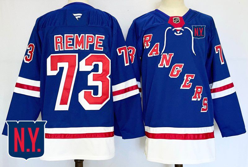 Men New York Rangers #73 Rempe Blue Fanatics 2025 NHL Jersey style 1